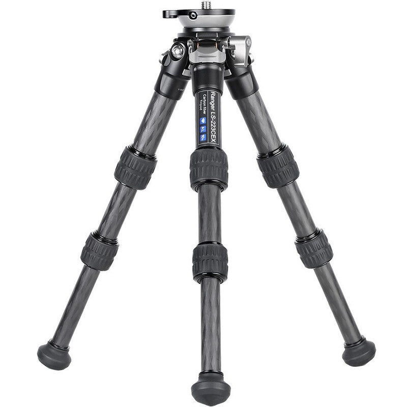 Leofoto LS-223CEX Ranger + bandeja niveladora + placa panorámica RH-0 – Trípode de carbono compacto y nivelado para astrofotografía y vídeo