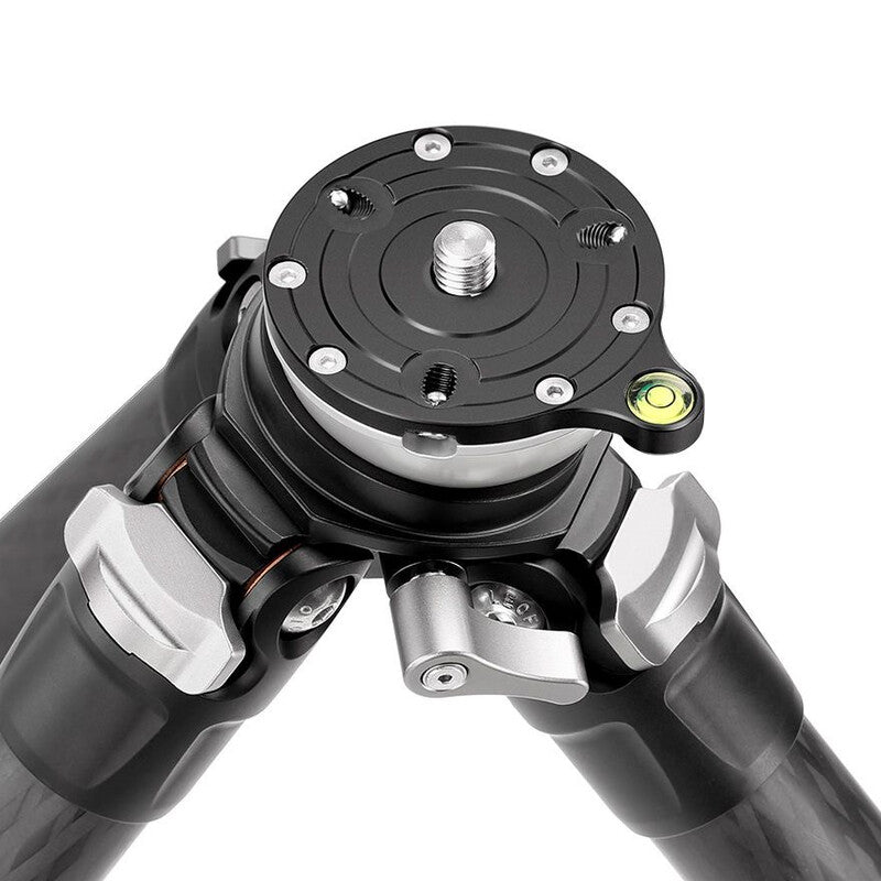 Leofoto LS-223CEX Ranger + bandeja niveladora + placa panorámica RH-0 – Trípode de carbono compacto y nivelado para astrofotografía y vídeo