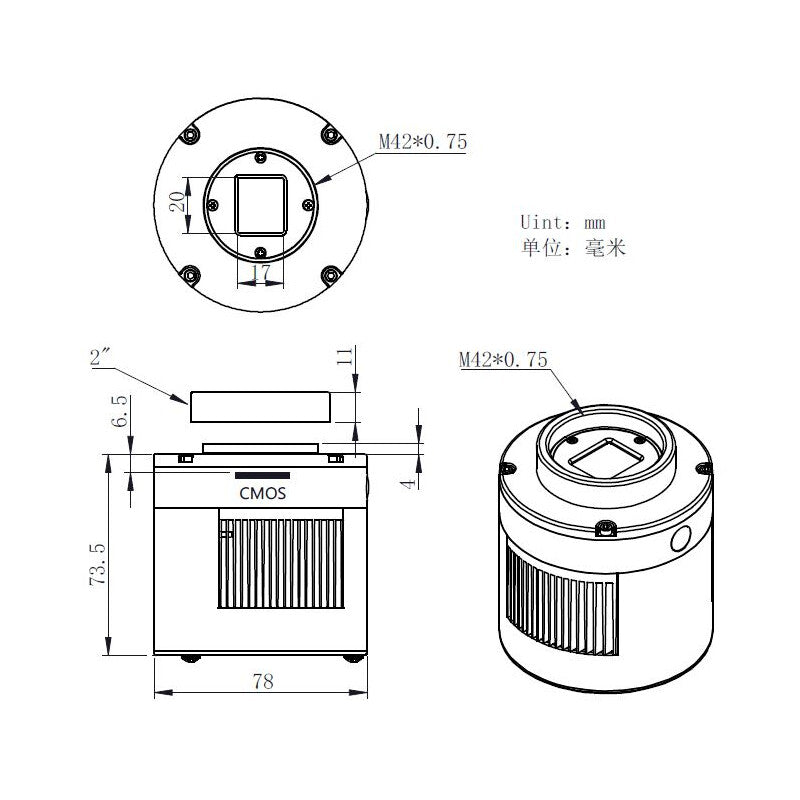 ZWO ASI 533MM Pro Mono • Cámara Astronómica Refrigerada