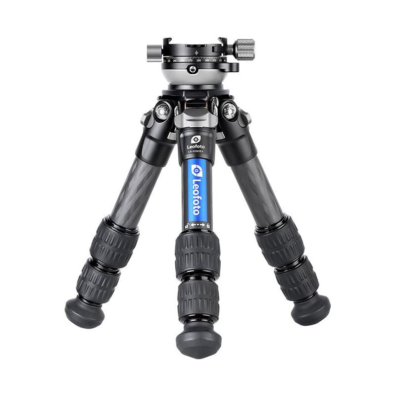 Leofoto LS-223CEX Ranger + bandeja niveladora + placa panorámica RH-0 – Trípode de carbono compacto y nivelado para astrofotografía y vídeo