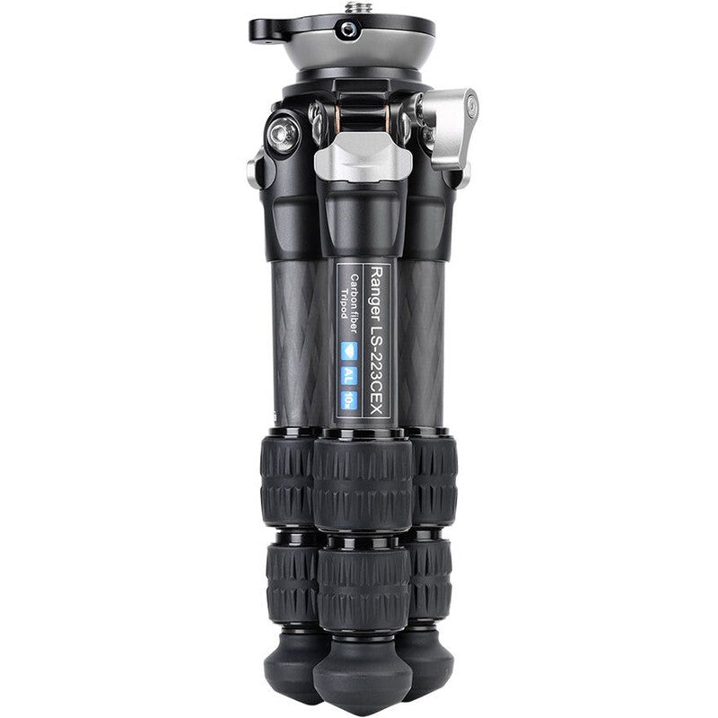 Leofoto LS-223CEX Ranger + bandeja niveladora + placa panorámica RH-0 – Trípode de carbono compacto y nivelado para astrofotografía y vídeo