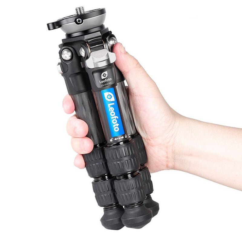 Leofoto LS-223CEX Ranger + bandeja niveladora + placa panorámica RH-0 – Trípode de carbono compacto y nivelado para astrofotografía y vídeo