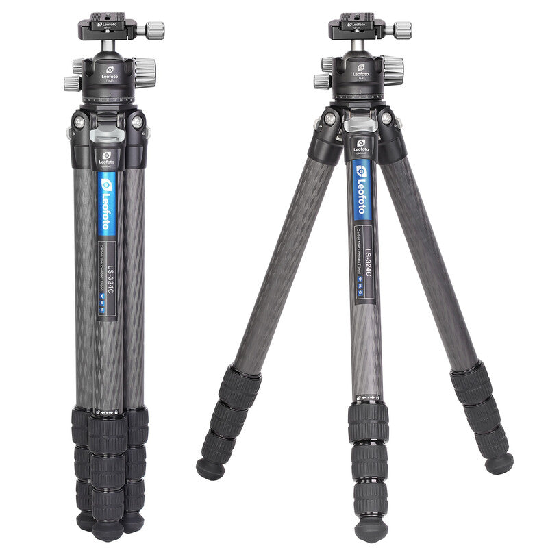 Leofoto LS-324C Ranger + Ballhead LH-40 – Trípode de carbono profesional para telescopios y cámaras