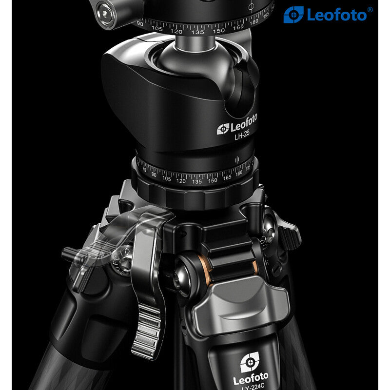 Leofoto LY-224C Mr.Y + Ballhead LH-25R Black – Trípode de carbono ultracompacto para telescopios inteligentes y fotografía de viaje