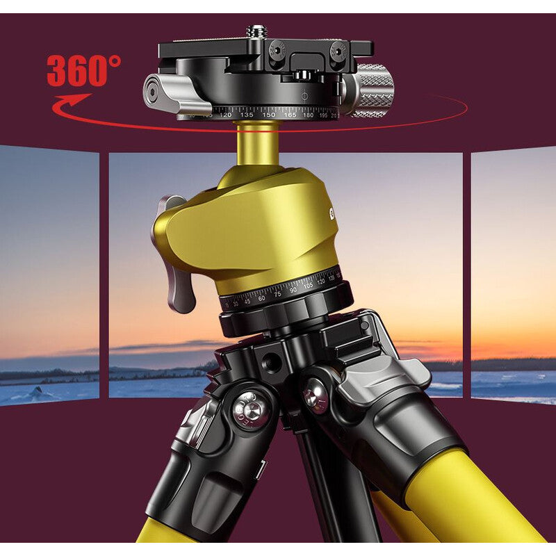 Leofoto LY-224C Mr.Y + Ballhead LH-25R Black – Trípode de carbono ultracompacto para telescopios inteligentes y fotografía de viaje