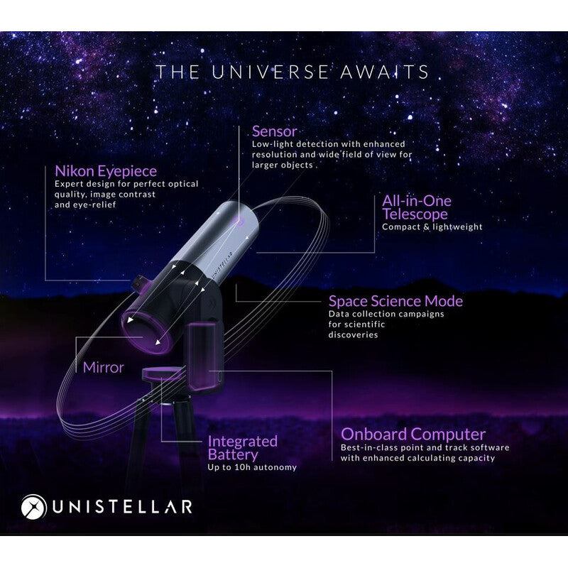 Unistellar eVscope 2 • Telescopio Inteligente 114/450