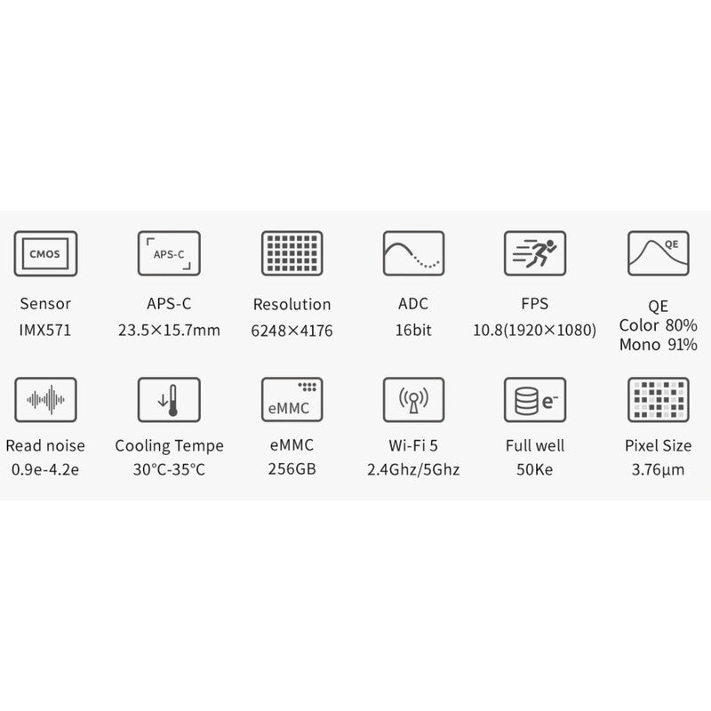 ZWO ASI 2600MC Air Color – Cámara astronómica refrigerada para astrofotografía