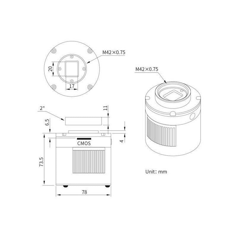 ZWO ASI 585MM Pro Mono • Cámara Astronómica Refrigerada