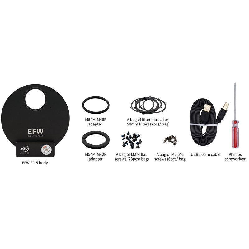 ZWO EFW 5x2" • Rueda Portafiltros Electrónica Astronomía