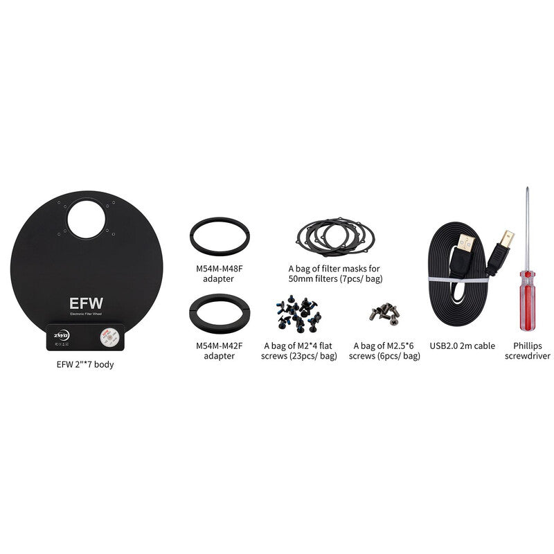 ZWO EFW 7x2" • Rueda Portafiltros Electrónica para Astrofotografía