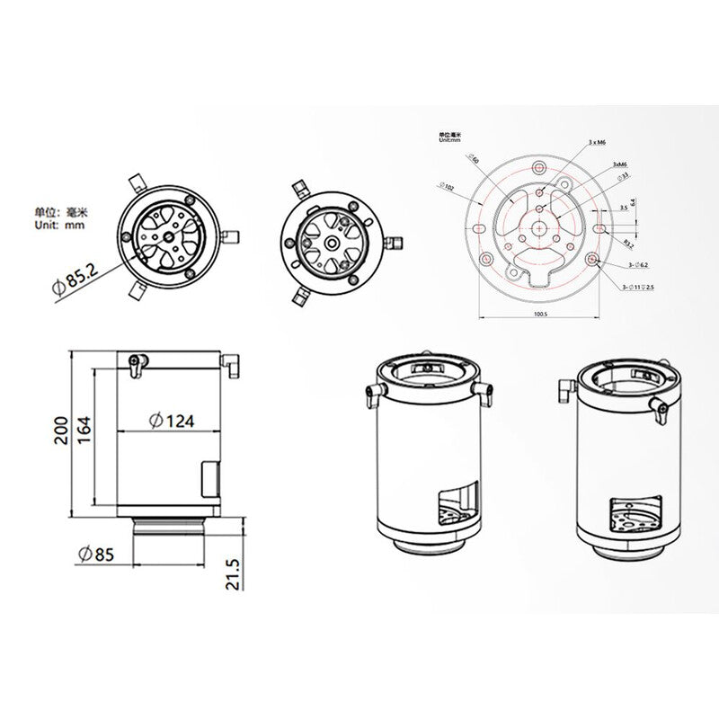 ZWO PE200 Column Extension • Extensión de columna 200mm para monturas ZWO